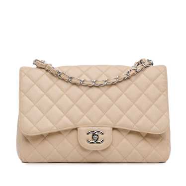 Brown Chanel Jumbo Classic Caviar Single Flap Bag