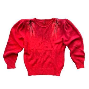 60s 70s 80s vintage retro beaded embroidery sweat… - image 1