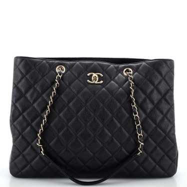 CHANEL Classic CC Shopping Tote Quilted Caviar La… - image 1