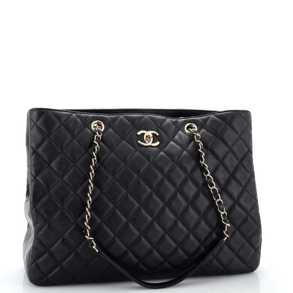 CHANEL Classic CC Shopping Tote Quilted Caviar La… - image 2