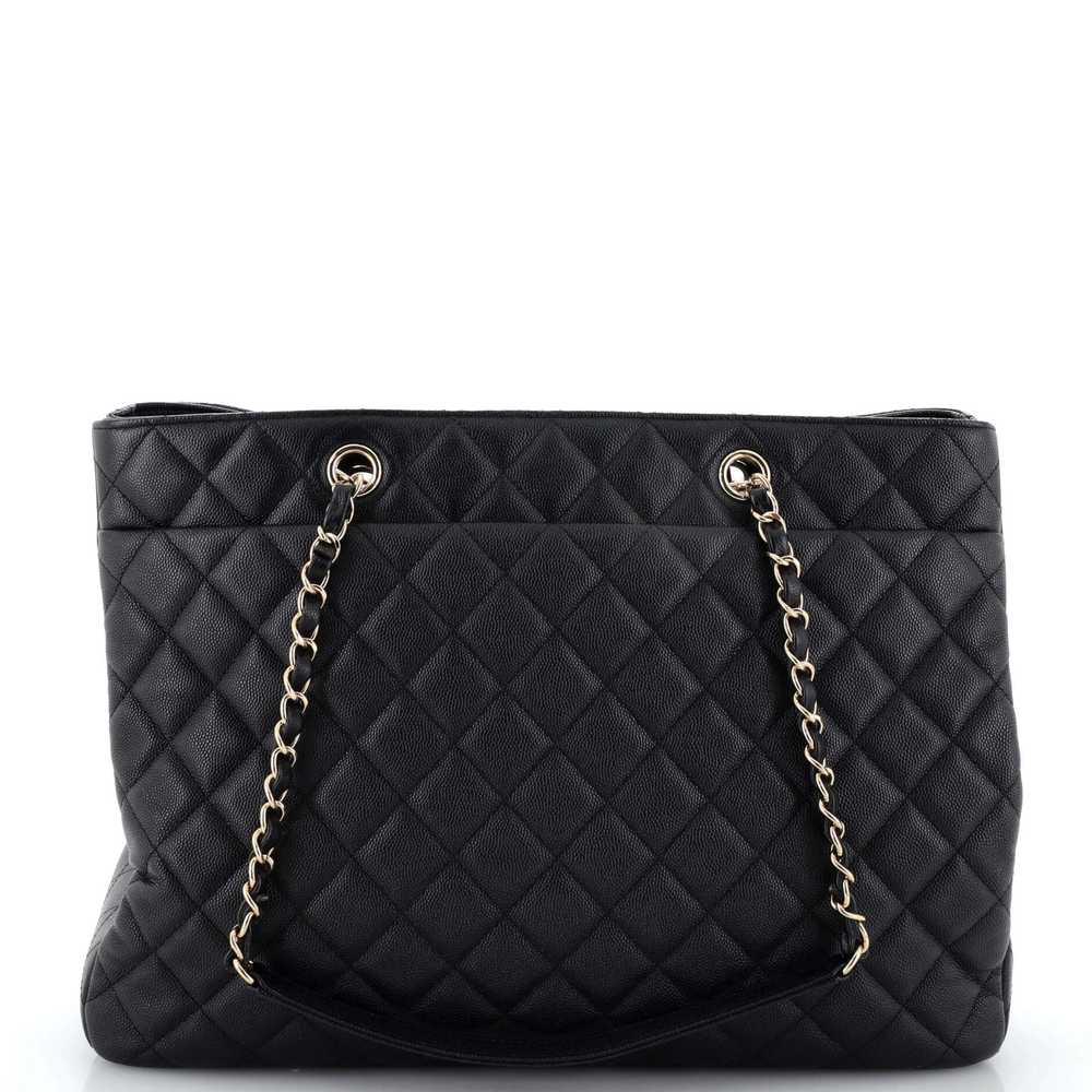 CHANEL Classic CC Shopping Tote Quilted Caviar La… - image 3