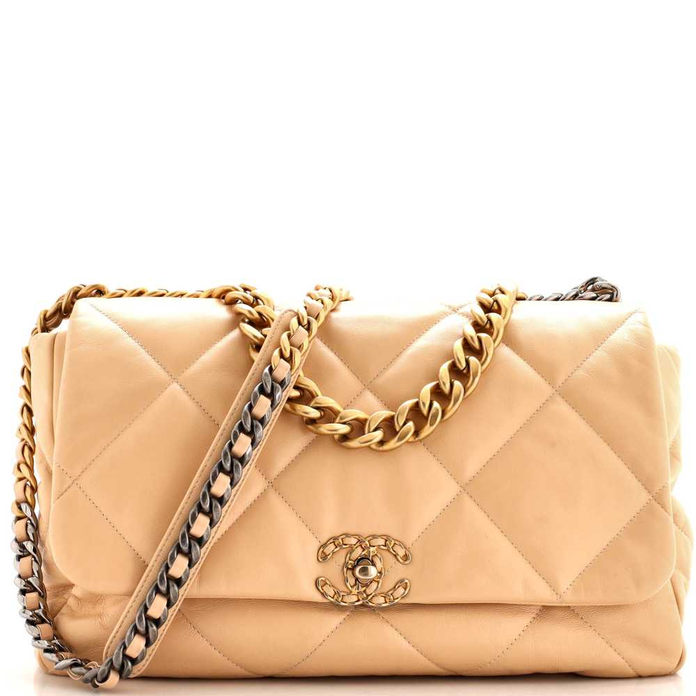 CHANEL 19 Flap Bag Quilted Leather Maxi - image 1