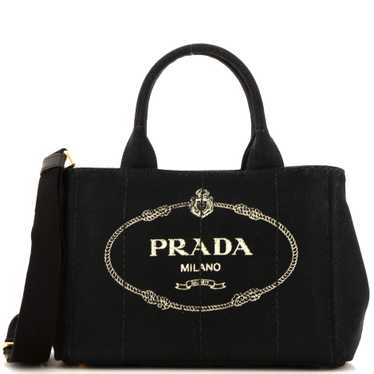 PRADA Canapa Convertible Tote Canvas Mini