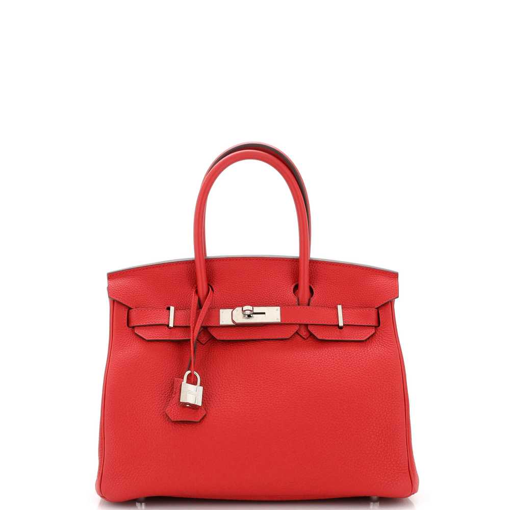 Hermes Birkin Handbag Rouge Vif Togo with Palladi… - image 1