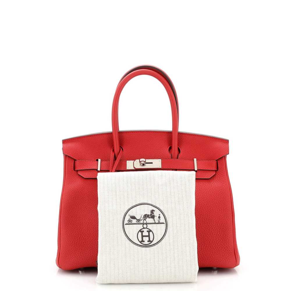 Hermes Birkin Handbag Rouge Vif Togo with Palladi… - image 2