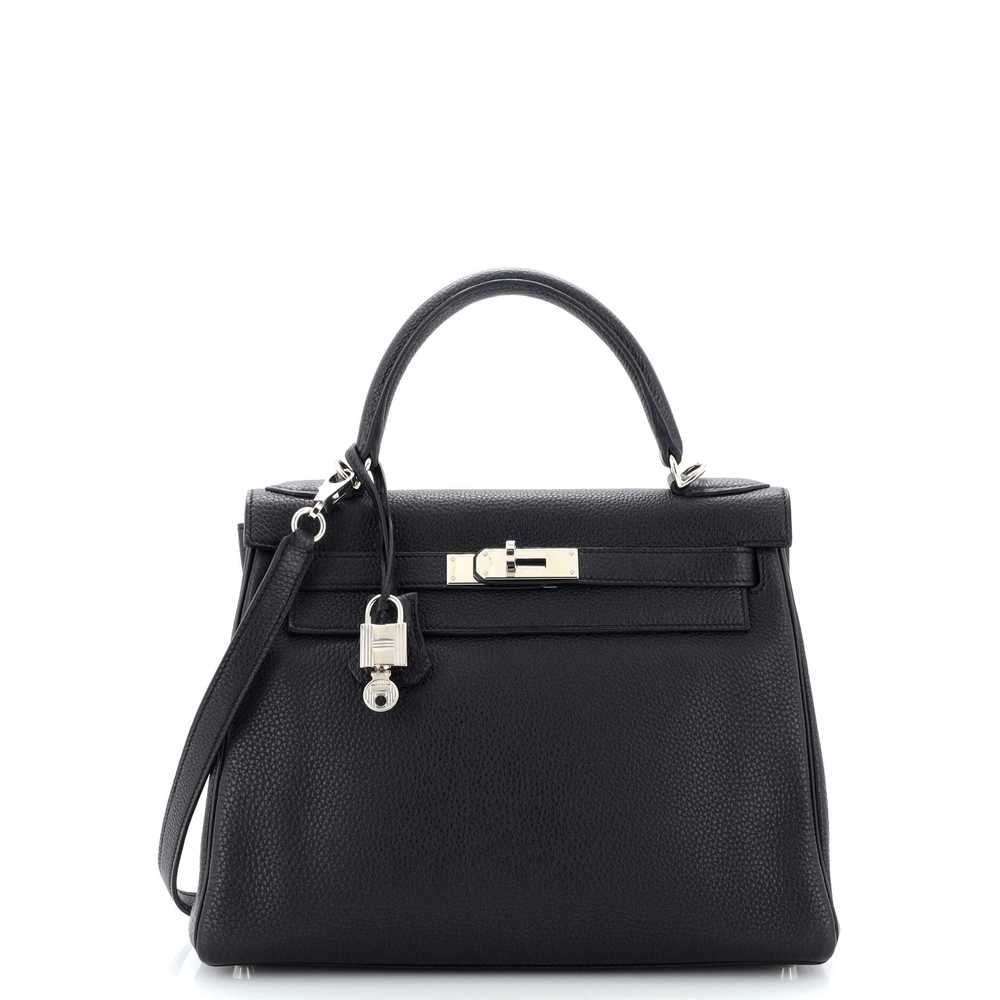 Hermes Kelly Handbag Noir Togo with Palladium Har… - image 1