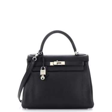 Hermes Kelly Handbag Noir Togo with Palladium Har… - image 1