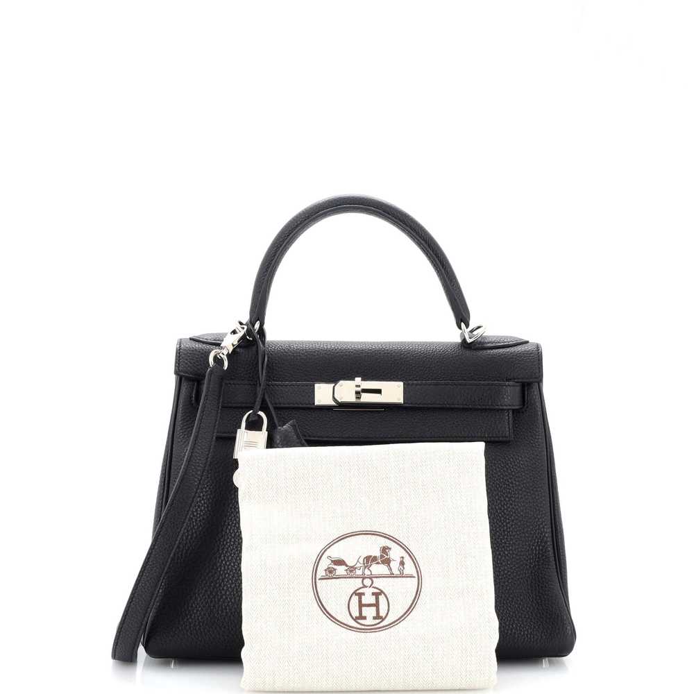 Hermes Kelly Handbag Noir Togo with Palladium Har… - image 2