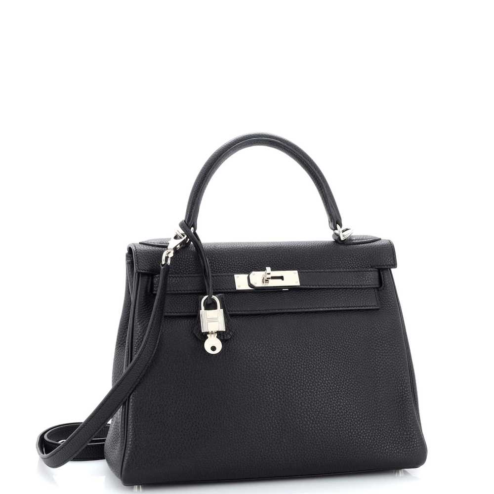 Hermes Kelly Handbag Noir Togo with Palladium Har… - image 3