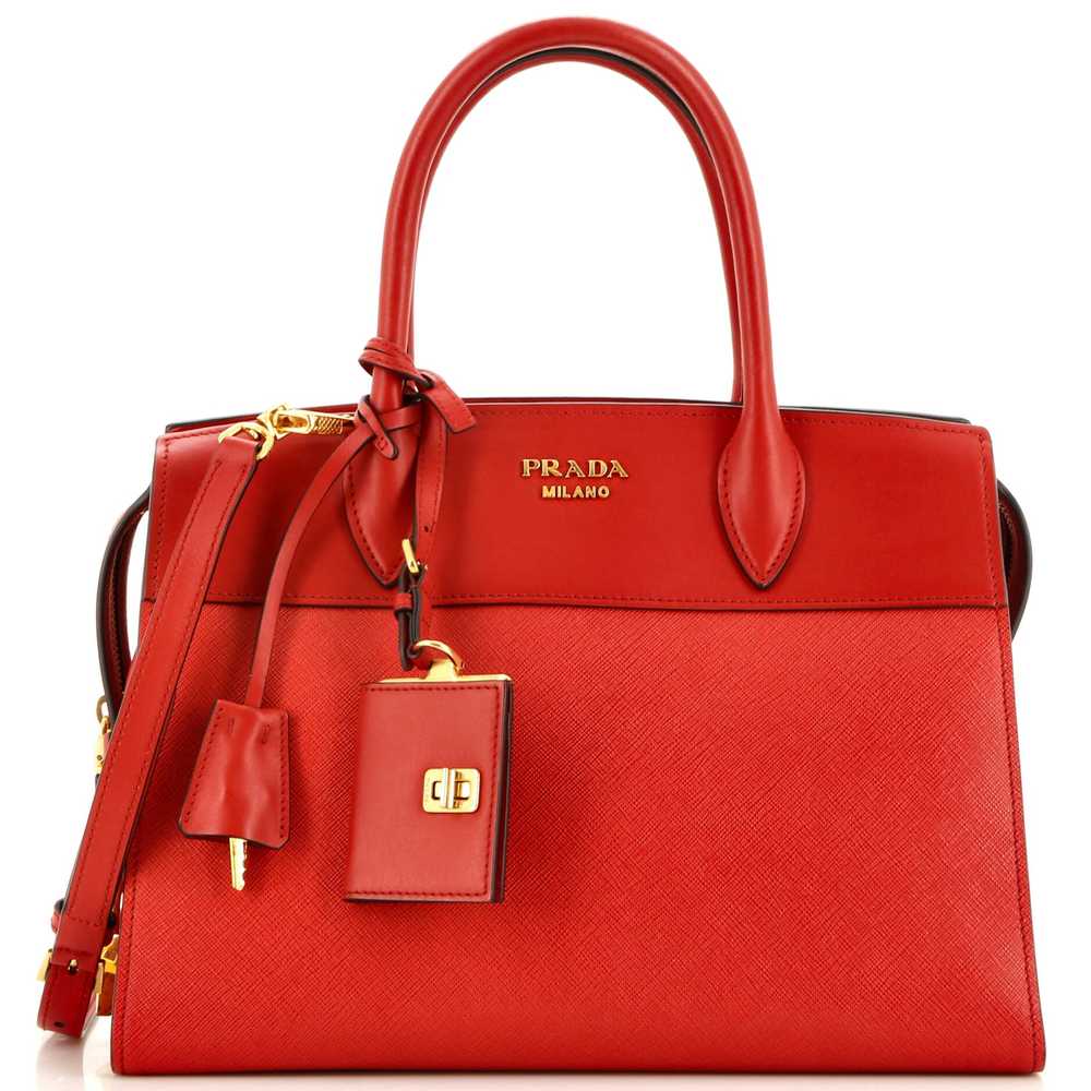 PRADA Esplanade Tote Saffiano with City Calf Medi… - image 1