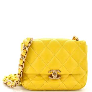 CHANEL Lacquered Metal CC Flap Bag Quilted Lambski