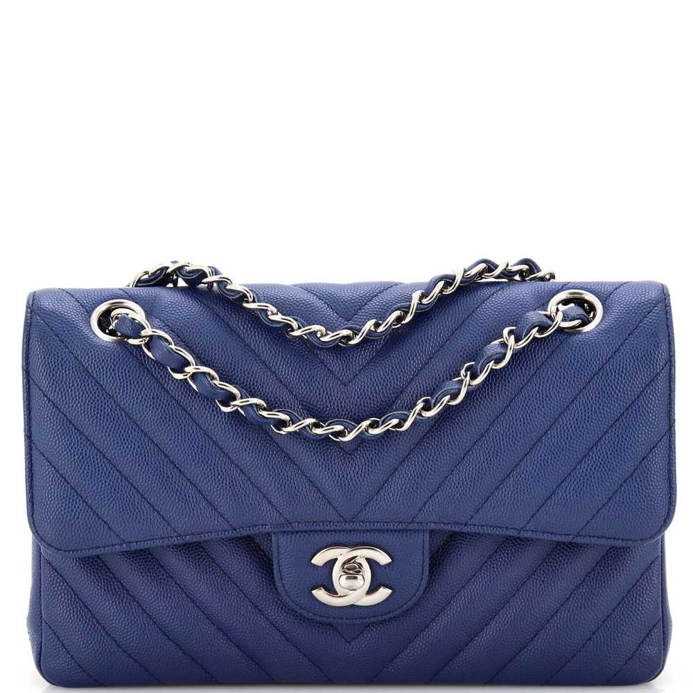 CHANEL Classic Double Flap Bag Chevron Caviar Med… - image 1