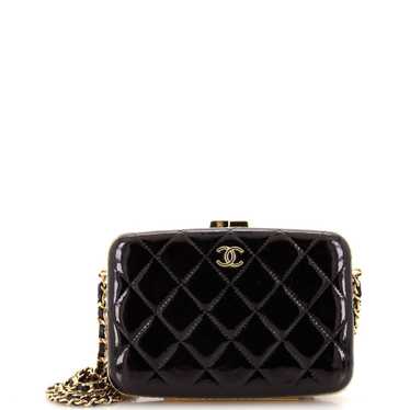 CHANEL Framed Box Clutch with Chain Quilted Paten… - image 1