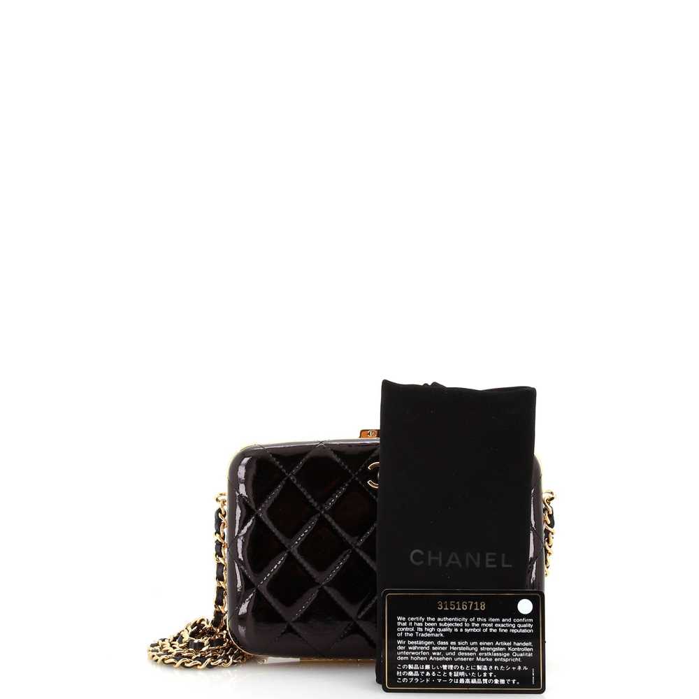 CHANEL Framed Box Clutch with Chain Quilted Paten… - image 2