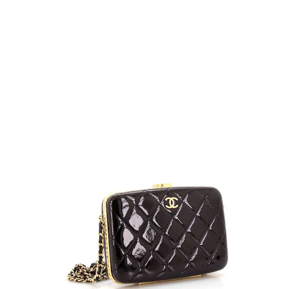 CHANEL Framed Box Clutch with Chain Quilted Paten… - image 3