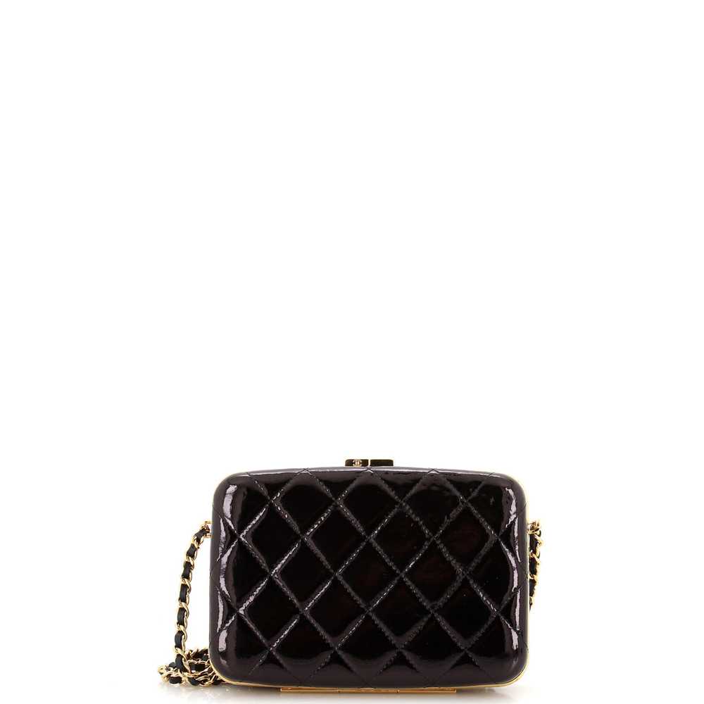 CHANEL Framed Box Clutch with Chain Quilted Paten… - image 4