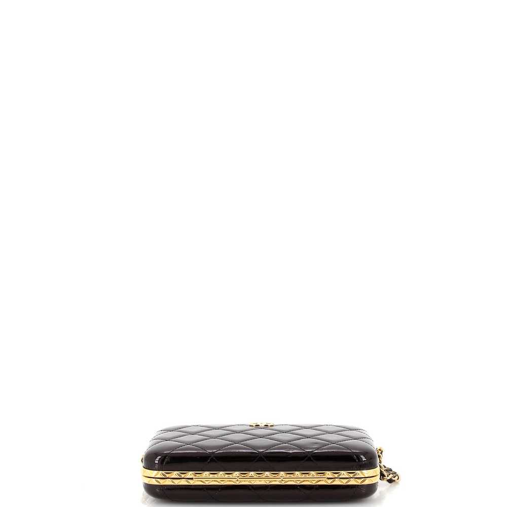 CHANEL Framed Box Clutch with Chain Quilted Paten… - image 5