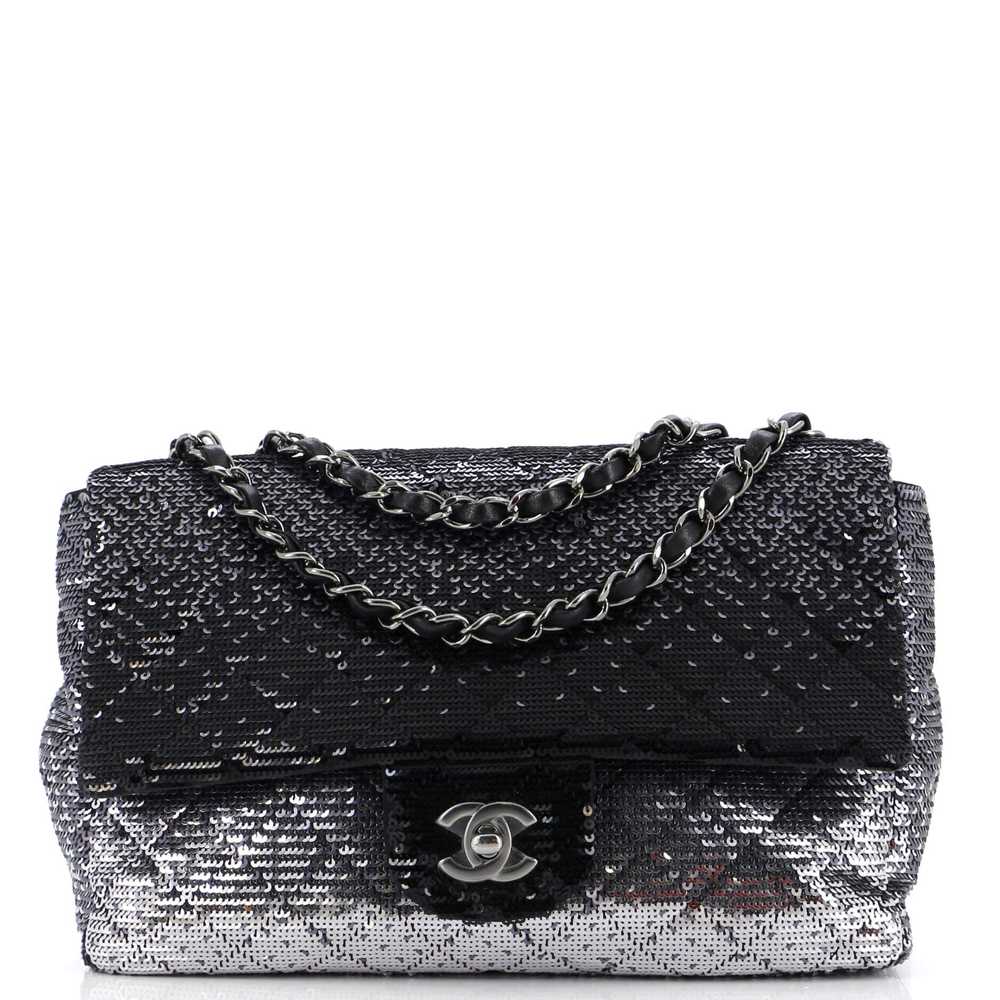 CHANEL CC Flap Bag Quilted Ombre Sequins Medium - image 1