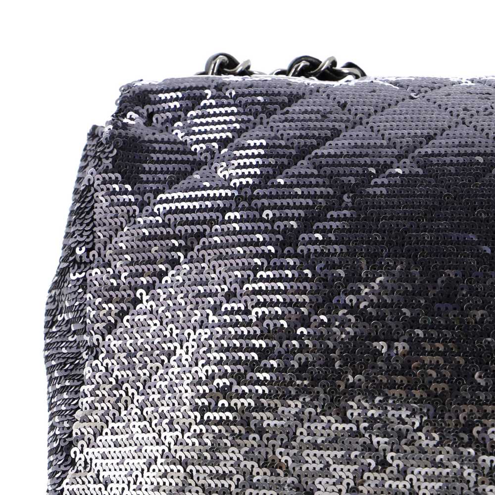 CHANEL CC Flap Bag Quilted Ombre Sequins Medium - image 8