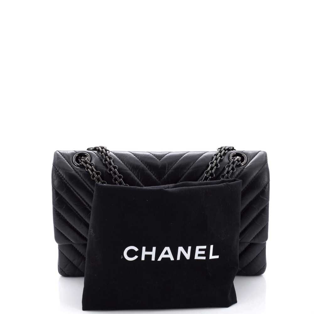 CHANEL So Black Reissue 2.55 Flap Bag Chevron Age… - image 2