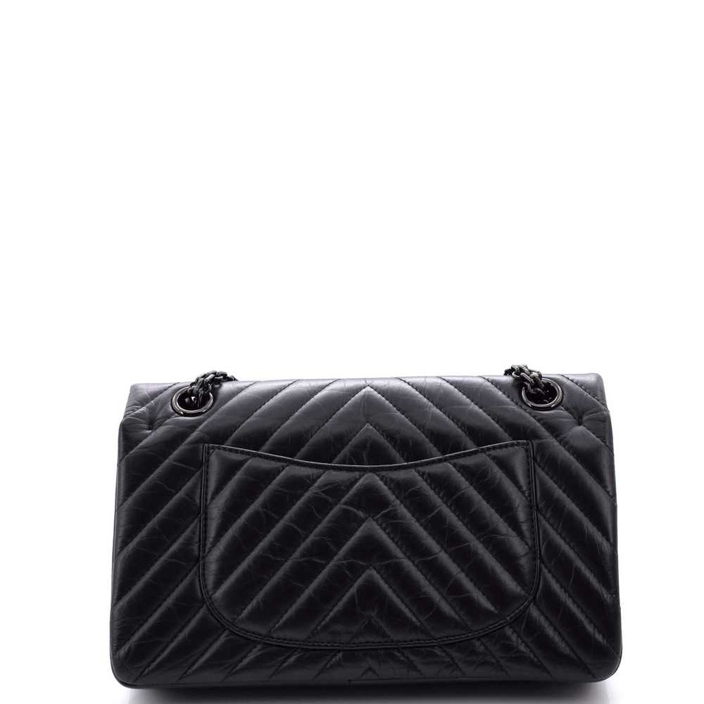 CHANEL So Black Reissue 2.55 Flap Bag Chevron Age… - image 4