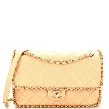 CHANEL Running Chain Around Flap Bag Quilted Crump