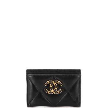 CHANEL 19 Card Holder Quilted Leather