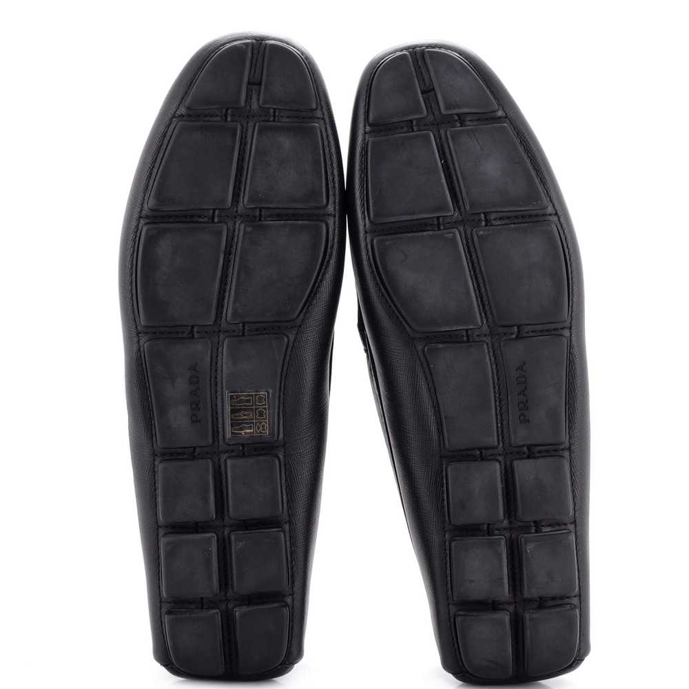 PRADA Men's Triangle Logo Driver Loafers Saffiano… - image 4