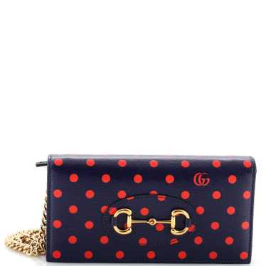 GUCCI Horsebit 1955 Chain Wallet Printed Leather