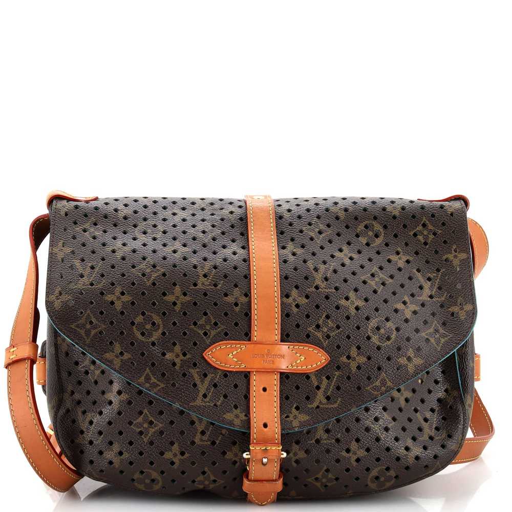 Louis Vuitton Flore Saumur Handbag Perforated Mon… - image 1