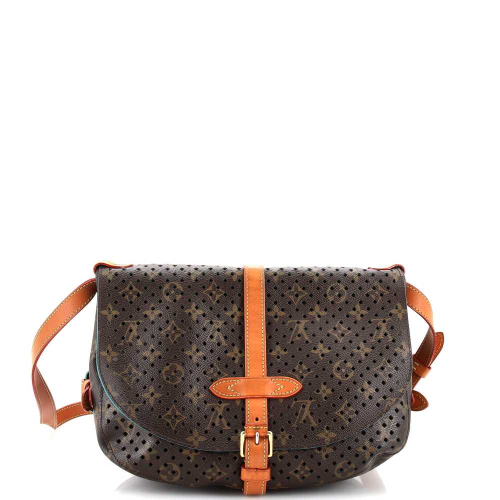 Louis Vuitton Flore Saumur Handbag Perforated Mon… - image 3