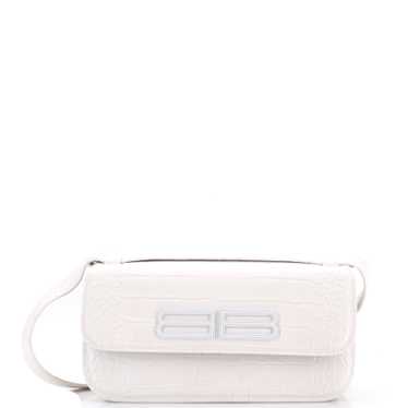 Balenciaga Gossip Flap Bag Crocodile Embossed Lea… - image 1