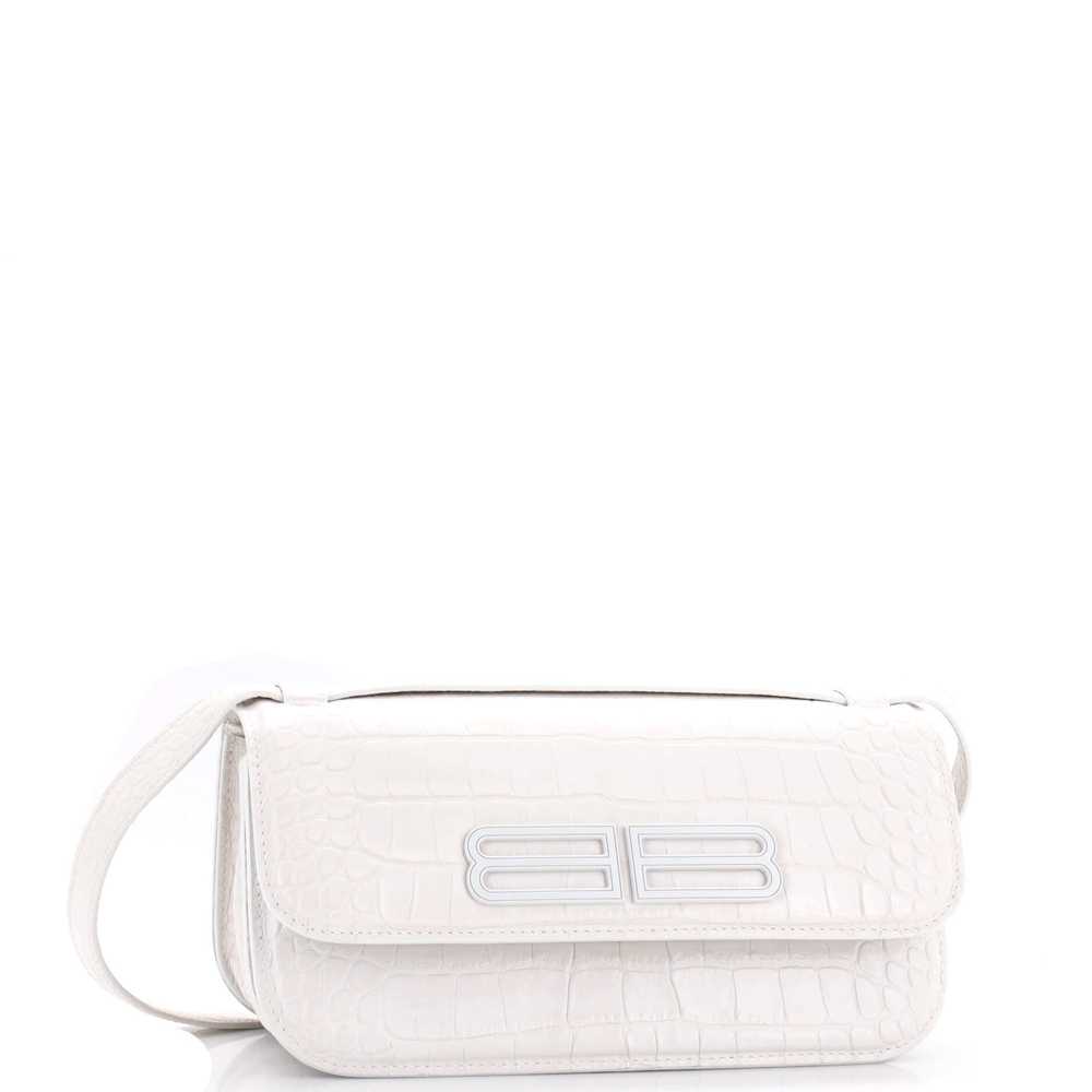 Balenciaga Gossip Flap Bag Crocodile Embossed Lea… - image 2