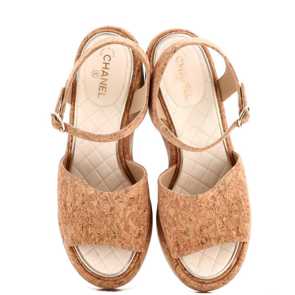 CHANEL Women's CC Wedge Sandals Cork - image 2