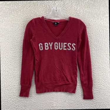 Guess Small Size XS S Red Logo Spellout Studded L… - image 1