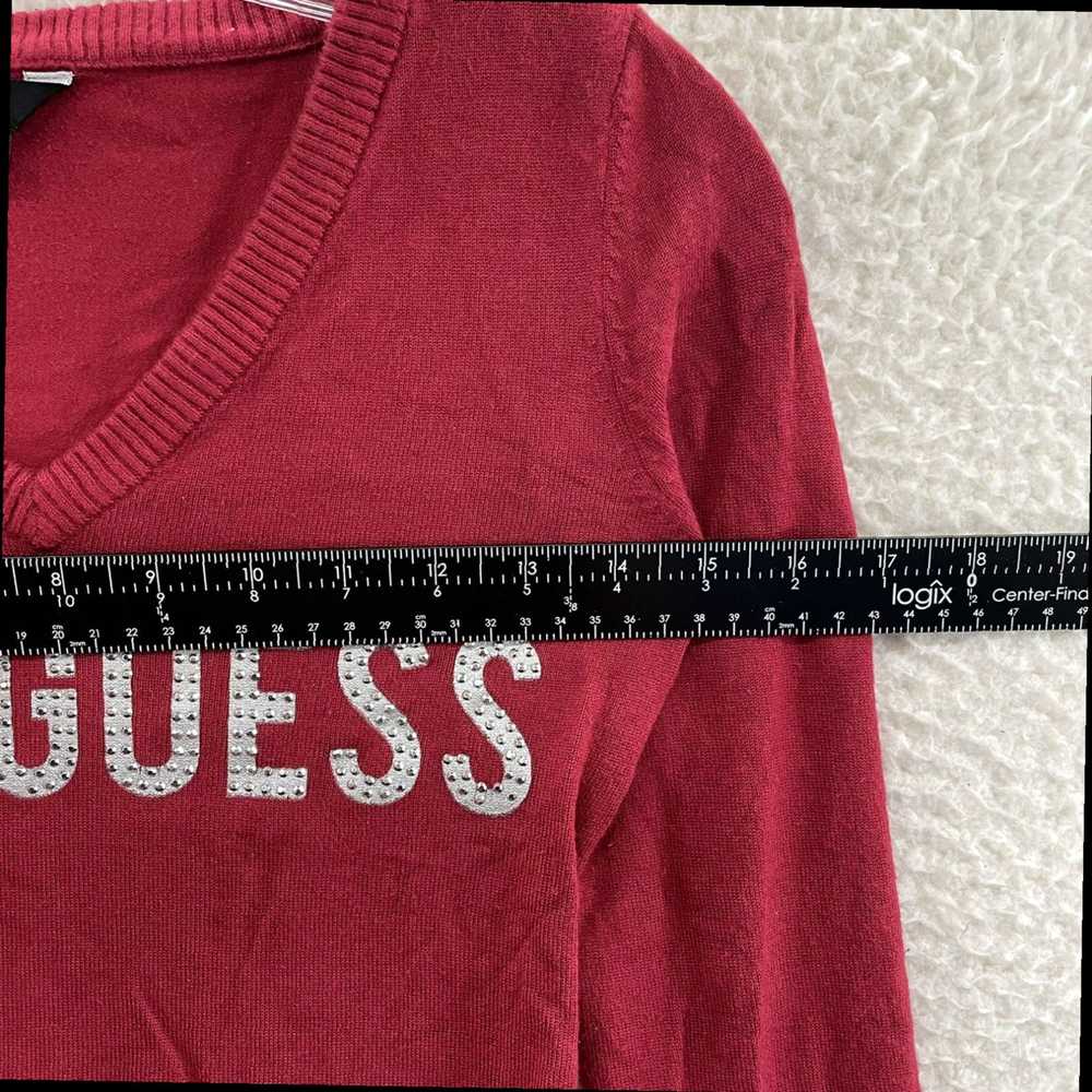 Guess Small Size XS S Red Logo Spellout Studded L… - image 4