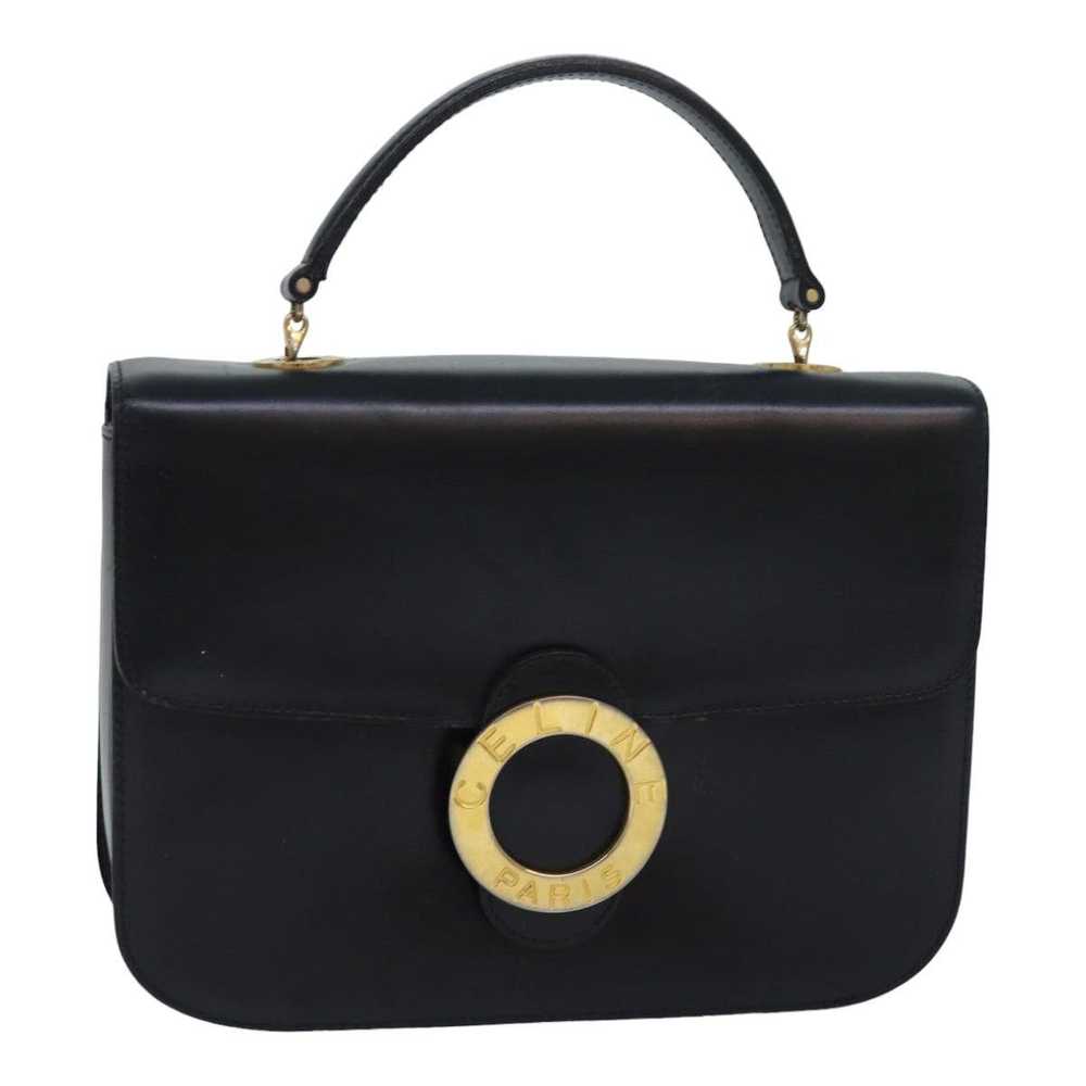 Celine CELINE Circle Hand Bag Leather Black Auth … - image 1