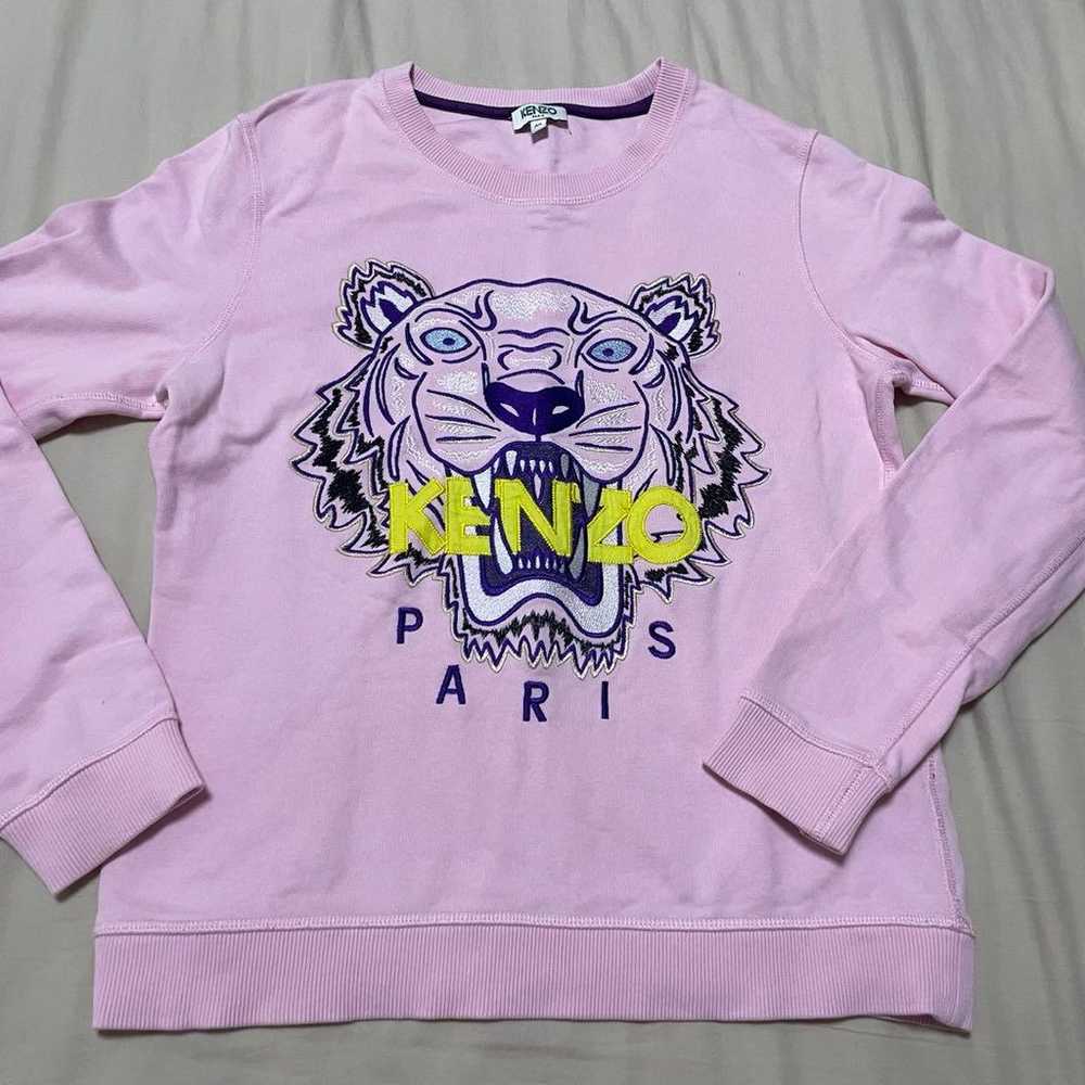 【Rare】Kenzo Tiger Logo Embroidery Pink Sweatshirt… - image 2