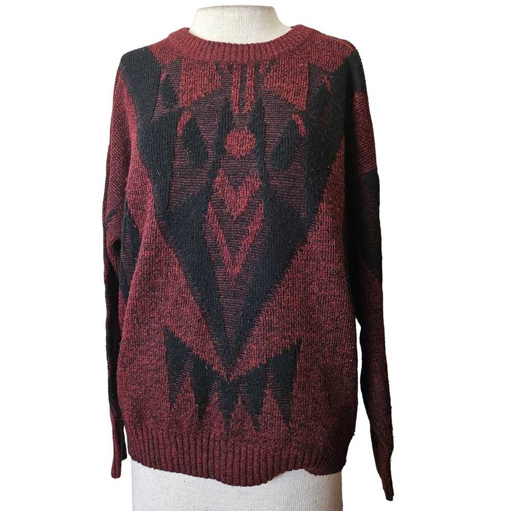 Vintage Marron and Black Sweater Size Large - image 1