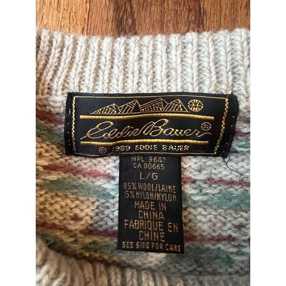 Vintage Eddie Bauer Cottage Folk Farm Wool Sweate… - image 3