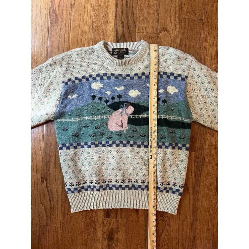 Vintage Eddie Bauer Cottage Folk Farm Wool Sweate… - image 5