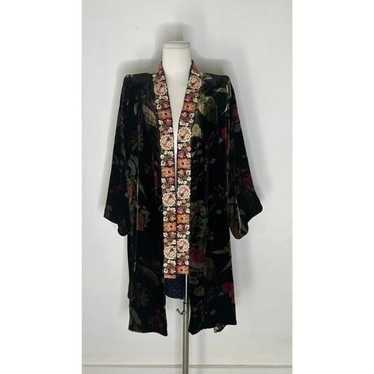 Johnny Was Silk Velvet Boho Kimono - image 1