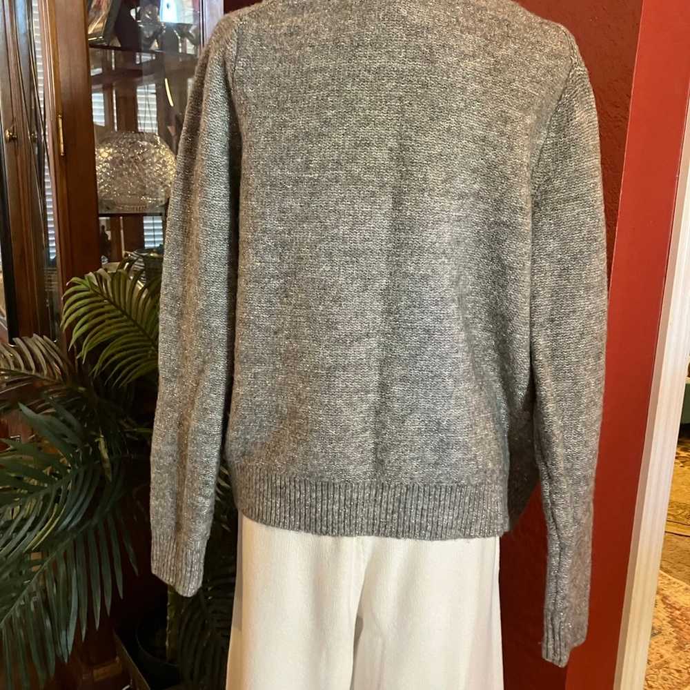 J.CREW GREY SILVER SPARKLE CARDIGAN - image 2