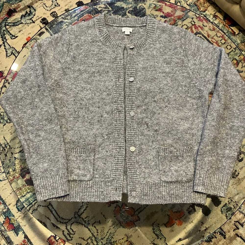 J.CREW GREY SILVER SPARKLE CARDIGAN - image 4