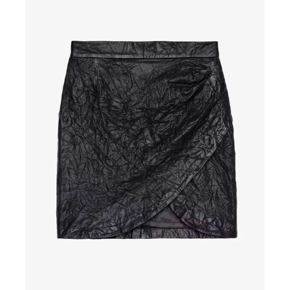 Zadig & Voltaire Leather mini skirt - image 2