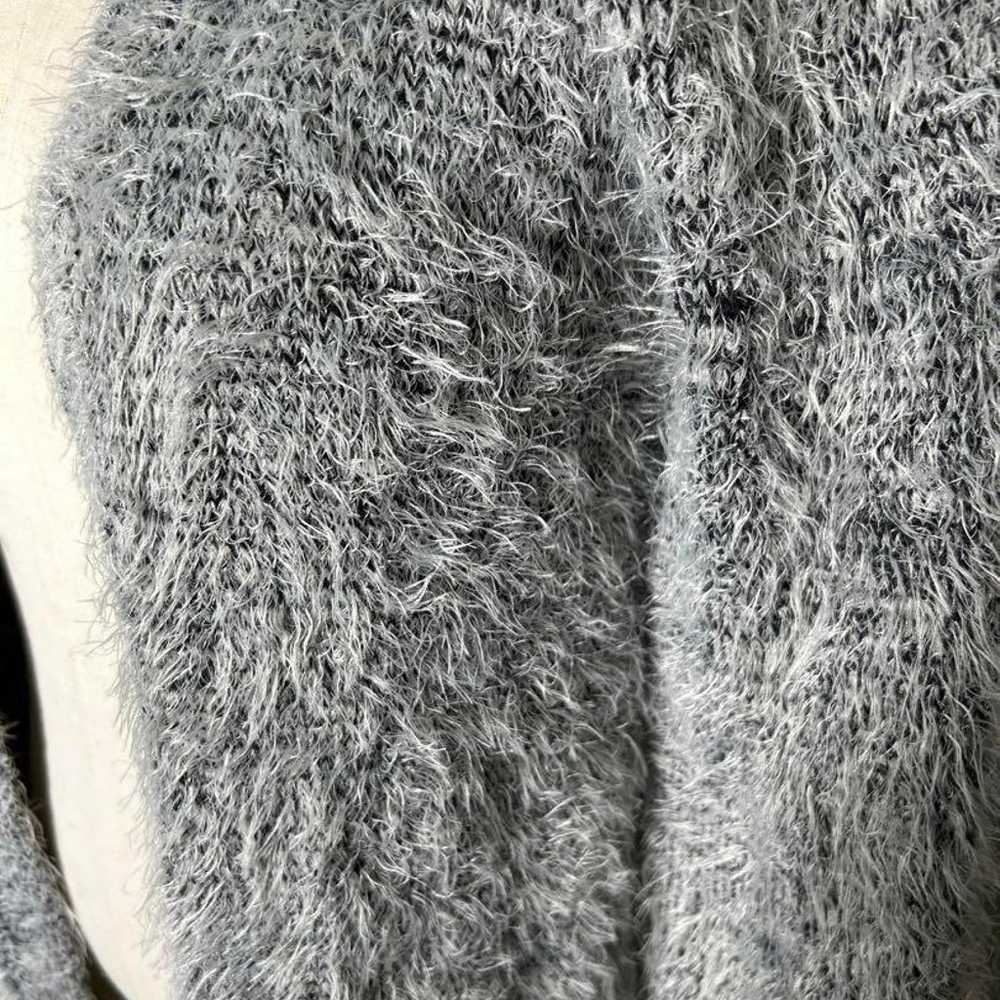 H&M Fluffy Knit Cardigan (L-XL) Gray Fluffy Shaggy - image 5