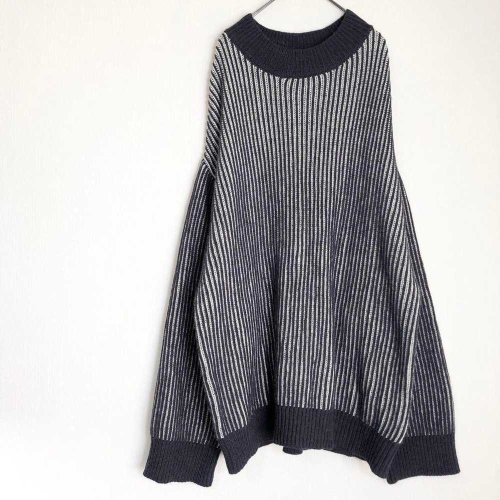 ☆A9-005 Lamiral Knit 44 Navy Loose Drop-Shoulder … - image 11