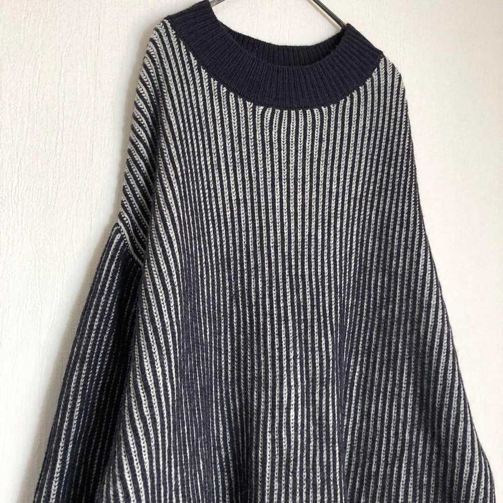 ☆A9-005 Lamiral Knit 44 Navy Loose Drop-Shoulder … - image 6