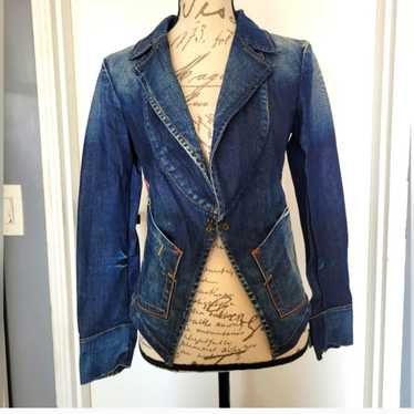 RARE Vintage Early 2000 Fornarina Denim Blazer Ja… - image 1