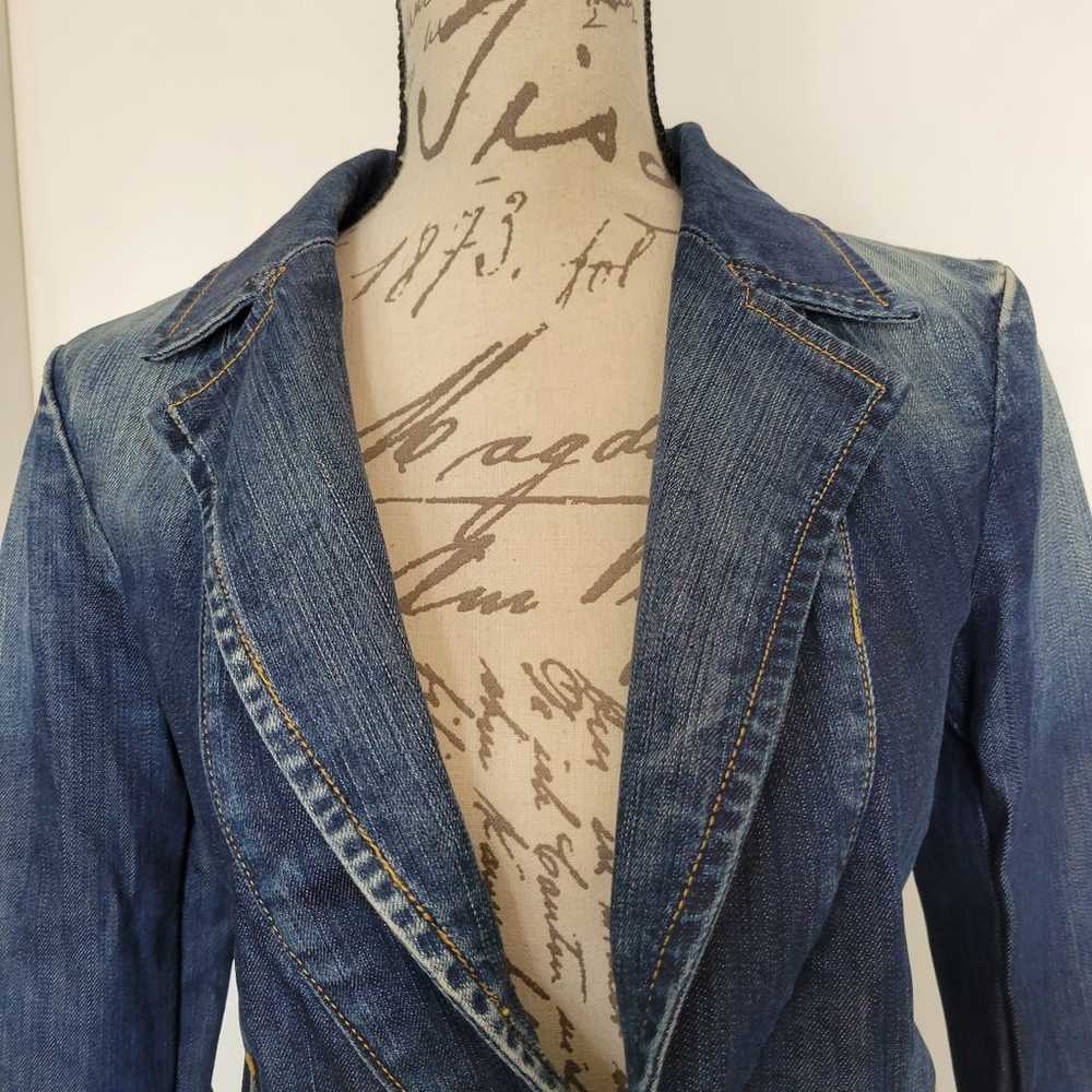 RARE Vintage Early 2000 Fornarina Denim Blazer Ja… - image 2